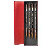 Juego de 4 pinceles de caligrafía china, pinceles de pelo de comadreja, pinceles de pintura, pinceles de escritura, suministros escolares de oficina para principiantes, 4 cepillos de pelo de