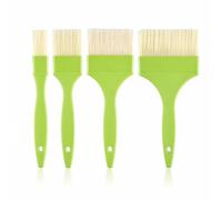 Juego de 4 pinceles de cocina, 2,5/4,5/7,5/9,5 cm, pincel para barbacoa, pincel para cocina, pastelería y aceite, para salsa de barbacoa, marinada, huevos para untar (verde)