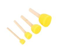 Juego de 4 pinceles de espuma con mango de madera, herramienta de pintura para niños, manualidades y proyectos de bricolaje en el hogar, esponja suave, mango de madera liso,