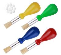 Juego de 4 pinceles de pintura para niños, juego de pinceles de pintura coloridos, asas fáciles de sostener, cepillo de agarre redondeado, para niños, niños pequeños, principiantes, suministros de