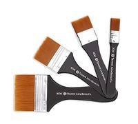 Juego de 4 Pinceles Planos para Artistas, Pinceles de Nailon, Pinceles acrílicos Profesionales para Dibujar, Acuarela, acrílico, Pintura al óleo, Gouache