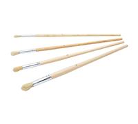 Juego de 4 Pinceles Redondos ProDec para una aplicación precisa de la Pintura Ideal para Trabajos de Detalle, retoques, Marcos de Ventanas, Bordes, Esquinas, áreas estrechas con Todo Tipo de Pintura