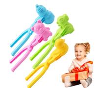 Juego de 4 pinzas de bolas de nieve - Para juegos de invierno, herramienta de recogida rápida, herramienta de combate exterior, pinzas de bola duraderas para actividades invernales de niños pequeños y