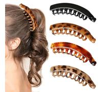 Juego de 4 Pinzas de Pelo de Plátano Retro,Accesorios para el Cabello de Cola de Pez,Banana Clip,para Rizos Gruesos,Clip de Cola de Caballo,Peine de Cola de Pez,Para Mujeres y Niñas(Estilo A)