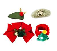 Juego de 4 pinzas para el pelo de Navidad para niños con pulsera de palmada, cuernos de dibujos animados, copo de nieve, cocodrilo, horquillas para el pelo, regalos de decoración de fiesta de Navidad