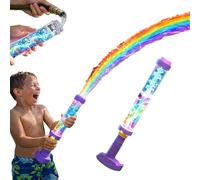 Juego de 4 pistolas de agua LED Rainbow luminosas, pistolas de agua para niños, efecto fuego de artificio mágico, juguete rociador creativo para fiesta piscina y juegos para playa y jardín, verano