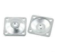 Juego de 4 placas de montaje de hierro para fijación de patas con tacos M8 x 50 mm de madera a metal y tornillos M3,5 x 20 mm para instalar de forma segura patas de madera en sofás, sillas, mesas de