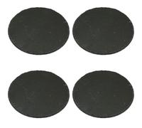 Juego de 4 placas de pizarra, redondas, 20 cm, color negro, posavasos de pizarra como bandeja para servir, plato decorativo, plato para servir, plato de sushi y tabla de queso, placa decorativa de