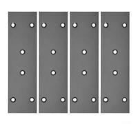 Juego de 4 placas planas de acero inoxidable para fijación segura y estable de muebles de madera con múltiples agujeros para una conexión firme