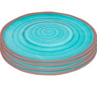 Juego de 4 platos de melamina azul/marrón bo-camp