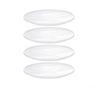 Juego de 4 platos de melamina irrompibles de 20 cm, redondos y planos para ensalada de pasta y servir carne (blanco)