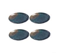 Juego de 4 platos llanos de melamina - Platos redondos de textura martillada, inastillables, ligeros, para restaurante y hogar, 19 cm (24,1 cm)