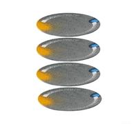Juego de 4 platos redondos de melamina moteados grises, inastillables, para restaurante y hogar, 30,4 cm (17,6 cm)