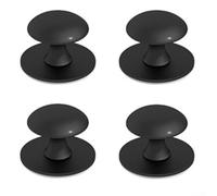 Juego de 4 pomos de aluminio de repuesto con respaldo para manijas en muebles, armarios, cajones y electrodomésticos con método de extracción simple (gris)