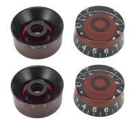 Juego de 4 pomos de control de velocidad de guitarra para Les Paul, juego de pomos de volumen y tono, rojo y negro, compatible con guitarras LP