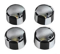 Juego de 4 pomos de parrilla galvanizados estilo cónico para parrillas de barbacoa, controles de horno y asas de cocina (negro, 8 mm)