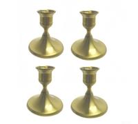 Juego de 4 portavelas cónicos de metal diseñados para complementar la decoración de bodas y ambientes románticos de comedor con un atractivo clásico y elegante (cobre B (4))
