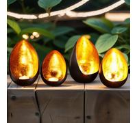 Juego de 4 portavelas vintage con diseño de primavera de Namik, tamaño grande, 20 cm, color negro y dorado, 4 portavelas como decoración Ramadán, portavelas de metal para dormitorio, salón