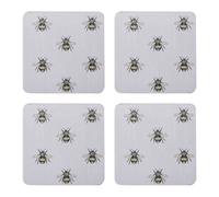 Juego de 4 posavasos cuadrados grises de country bee creative tops