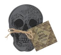 Juego de 4 Posavasos de Calavera de 9 x 12 cm