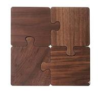 Juego de 4 posavasos de madera, 4 en 1, tabla de quesos de madera para encimeras de cocina, rompecabezas de frutas, café, bebidas, té, tapete resistente al calor para decoración del hogar, cocina
