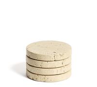Juego de 4 posavasos de mármol beige Zera