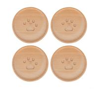 Juego de 4 posavasos resistentes de madera de haya con forma de pata de oso, protectores de mesa únicos para bebidas calientes, para eventos de inauguración de la casa