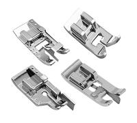 Juego de 4 prensatelas for máquina coser con puntada unión bordes, compatible accesorios domésticos vástago bajo y sistema fijación a presión