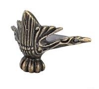 Juego de 4 protectores de esquina de latón envejecido para cajas de joyería de madera y patas de caja de almacenamiento con diseño decorativo de pie