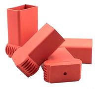 Juego de 4 protectores de goma antideslizantes para estabilidad, reducción de ruido y protección del suelo en el hogar, jardín, garaje, obras de construcción, paquete de 4 unidades, color rojo