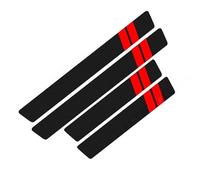 Juego De 4 Protectores De Umbral De Puerta para Citroen C3 aircross 2017-2023 2024 2025, Pegatinas Antiarañazos con Textura De Fibra De Carbono, Cubre Estribos Adhesivos,C-Red
