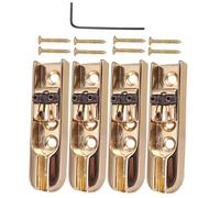 Juego de 4 puentes individuales for guitarra y bajo, con 8 tornillos for bajo de 4 cuerdas.(Gold)