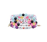 Juego de 4 pulseras coreanas de cazadores de demonios pop para niñas, pulseras de cazadores de demonios, kit de pulseras con nombre, amistad, mejores regalos para los fanáticos del K Pop, accesorios