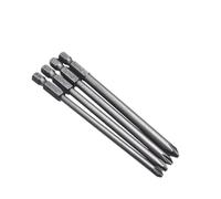 Juego de 4 puntas de destornillador hexagonal de 1/4 pulgadas para Torx T8/T10/T15/T20, Hex //H5/H6, Phillips PH2 (4,0-6,0 mm), ranuradas SL3-SL6 - puntas de aleación de acero de 100 mm (B)