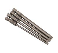 Juego de 4 puntas de destornillador hexagonal de 1/4 pulgadas para Torx T8/T10/T15/T20, Hex //H5/H6, Phillips PH2 (4,0-6,0 mm), ranuradas SL3-SL6 - puntas de aleación de acero de 100 mm (A)