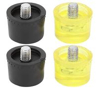 Juego de 4 puntas de repuesto para martillo HaloVerde con caras de goma blanda y plástico duro, cabezales de percusión de rosca M8 x 1,25 para trabajos con mazo. (Φ30mm)
