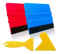 Juego de 4 rasquetas para coche, rasqueta con borde de fieltro, goma adhesiva, rasqueta de plástico para evitar burbujas y arañazos, lámina de muebles, lámina de ventana, herramienta de laminación
