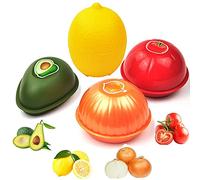 Juego de 4 recipientes de almacenamiento de frutas y verduras para nevera, recipiente de almacenamiento de cebolla y conservador de limón, protector de aguacate
