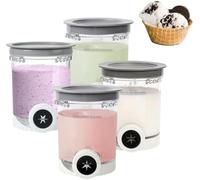 Juego de 4 recipientes para pintas Ninja Creami Swirl y tapa - Compatible con NC700 NC701 Serie Ninja Creami Swirl Pintes - Libre de BPA y apto para lavavajillas