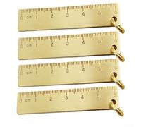 Juego de 4 reglas de latón de 6 cm con colgante de llave para varias aplicaciones