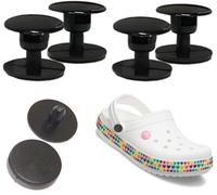 Juego de 4 remaches de botón de reparación para reparación de correas de zapatos de obstrucción (16 mm), remaches negros, 8 remaches de repuesto