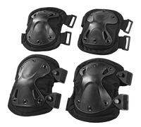 Juego de 4 rodilleras y coderas, equipo ajustable para deportes al aire libre, ciclismo, patineta, juegos de tiro, carcasas de plástico duro, acolchado suave, cómodas correas de hebilla