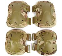 Juego de 4 rodilleras y coderas tácticas militares, protección táctica, almohadillas de seguridad deportivas/rodilleras de seguridad para caza militar de airsoft (B)