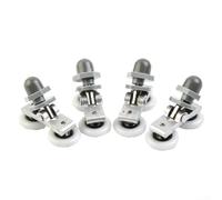 Juego de 4 rodillos dobles para puerta de ducha de baño, ruedas inferiores para mampara de vidrio, piezas de repuesto, herrajes deslizantes, construcción de aluminio de nailon, 19-27 mm de diámetro, 5