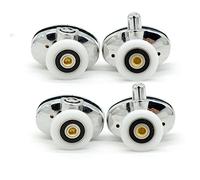 Juego de 4 rodillos para puerta de ducha, individuales, de forma oval, de 23 mm