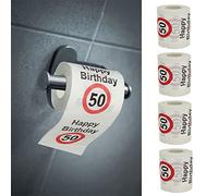 Juego de 4 rollos de papel higiénico "Happy Birthday50", 24 metros, 2 capas, 180 g/m², papel higiénico (4 rollos de papel higiénico 50)