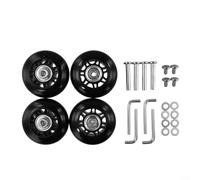 Juego de 4 ruedas de repuesto de equipaje de goma para reparación de maletas con herramientas, ruedas giratorias silenciosas, ID de 6 mm de diámetro exterior de 21 mm, diámetro de 40 mm x 24 mm