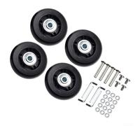 Juego de 4 ruedas de repuesto de goma para maleta, con cojinete central de 6 mm (64 x 24 mm)