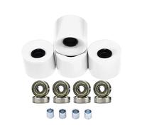 Juego de 4 ruedas para monopatín con rodamientos de 60 mm, cubierta dorada blanca