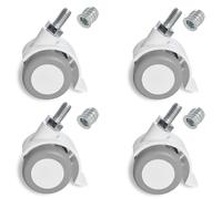 Juego de 4 ruedas para muebles de Sämann, ruedas de goma, giratorias, para suelo duro, silla giratoria con tornillo de rosca M8 y casquillo roscado M8 x 15 mm
